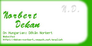 norbert dekan business card