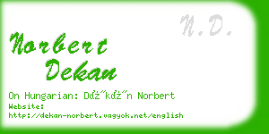 norbert dekan business card